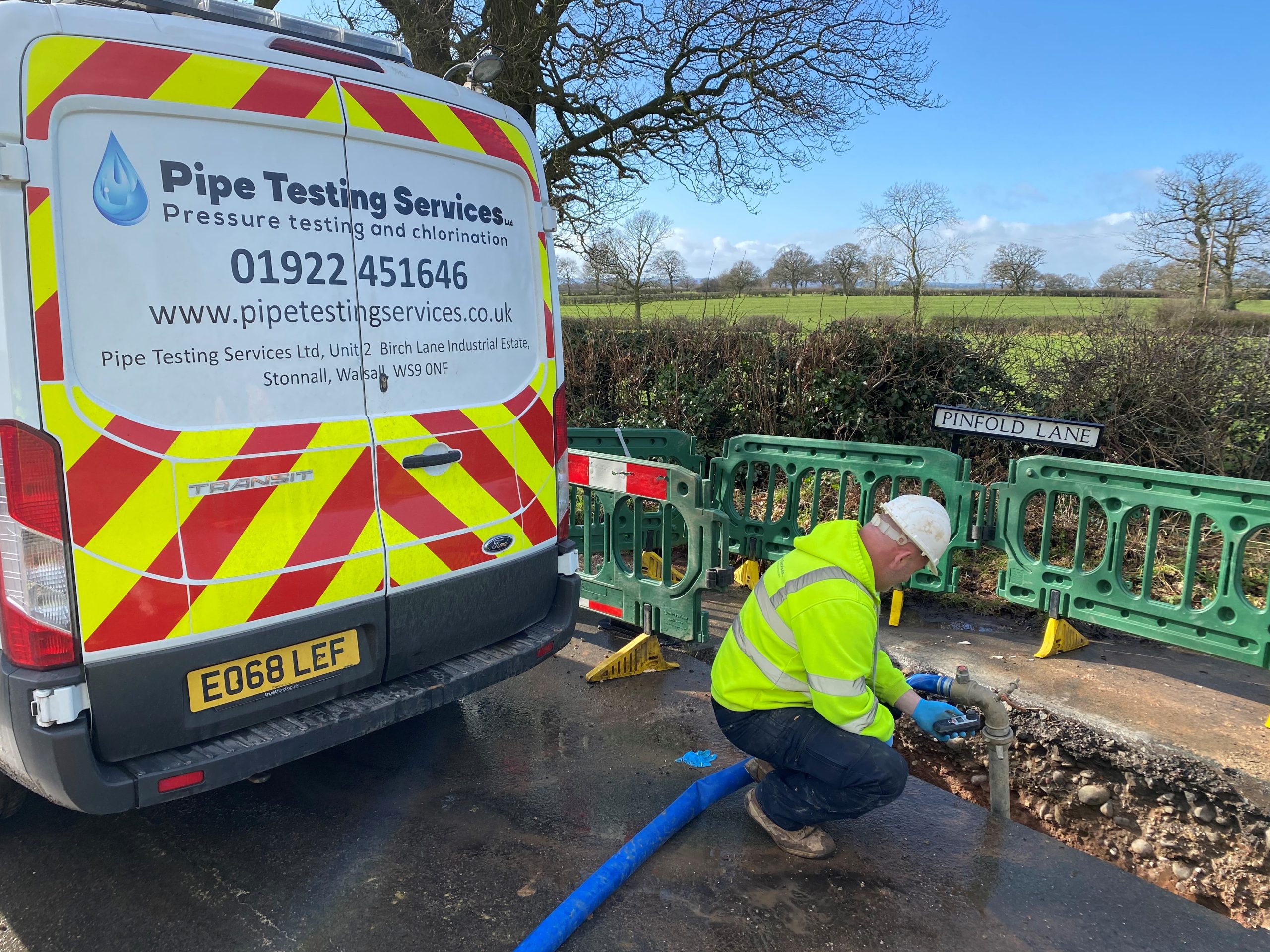 chlorinating pipework & water mains chlorination - image of PTS working on pipework.