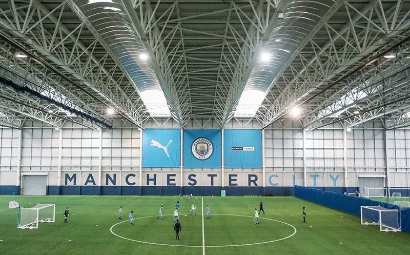 Chlorination of water pipe - Pipe Testing Services case study. Manchester City FC academy.