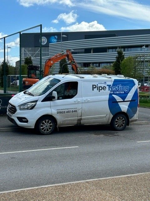 Pipe Testing Services on sight at Manchester City FC academy - for chlorination of water pipe.